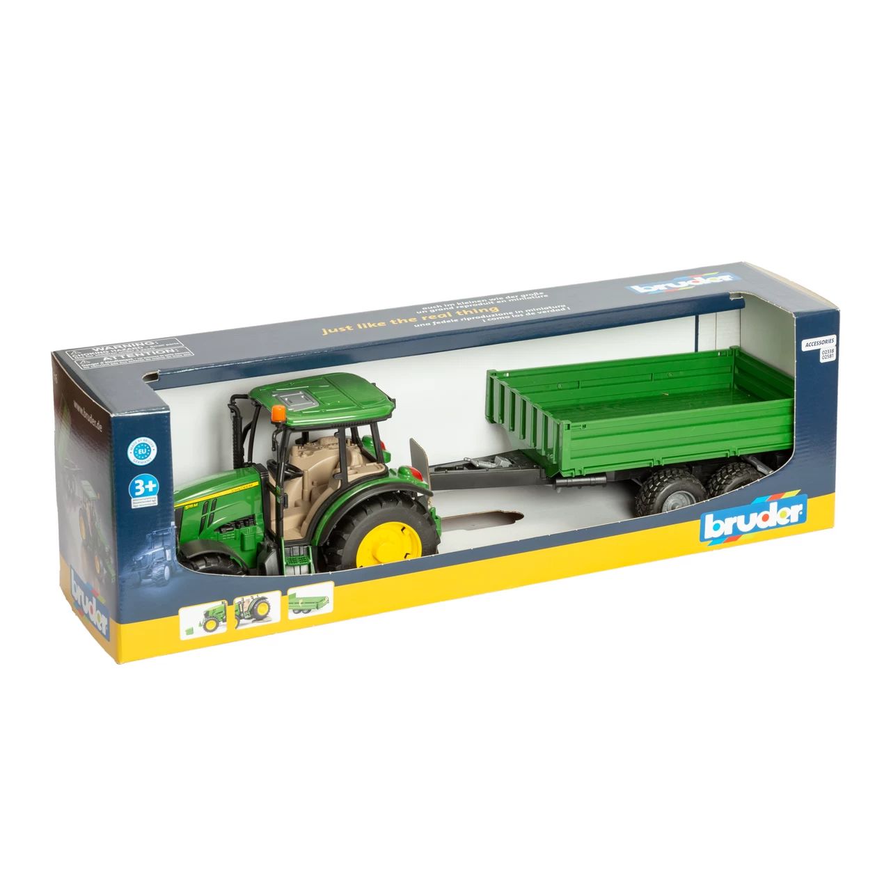 Играчка трактор John Deere 5115M с ремарке