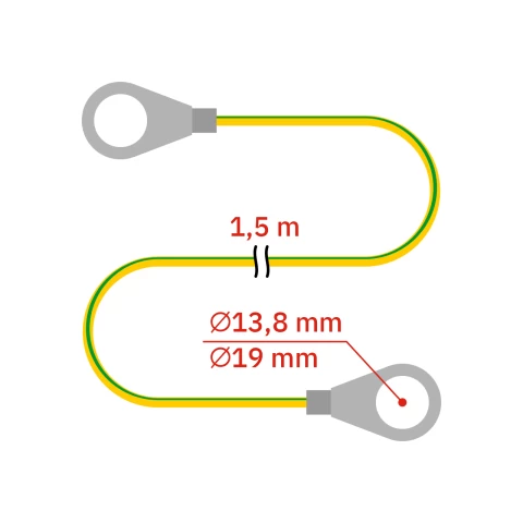 Свързващ кабел за многоточково заземяване със заземителни колчета M12